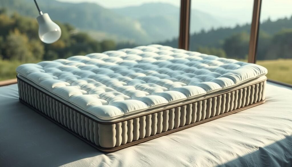 A luxurious and supportive StylesMaven independent spring mattress, showcasing its intricate pocket coil system. The mattress is artfully presented in a serene, natural setting, with soft lighting and a clean, minimalist aesthetic. The mattress is depicted in a way that highlights its superior comfort and pressure relief, inviting the viewer to imagine the restorative sleep experience it can provide. The image conveys a sense of tranquility and rejuvenation, reflecting the section's focus on how this specialized mattress can enhance sleep quality.